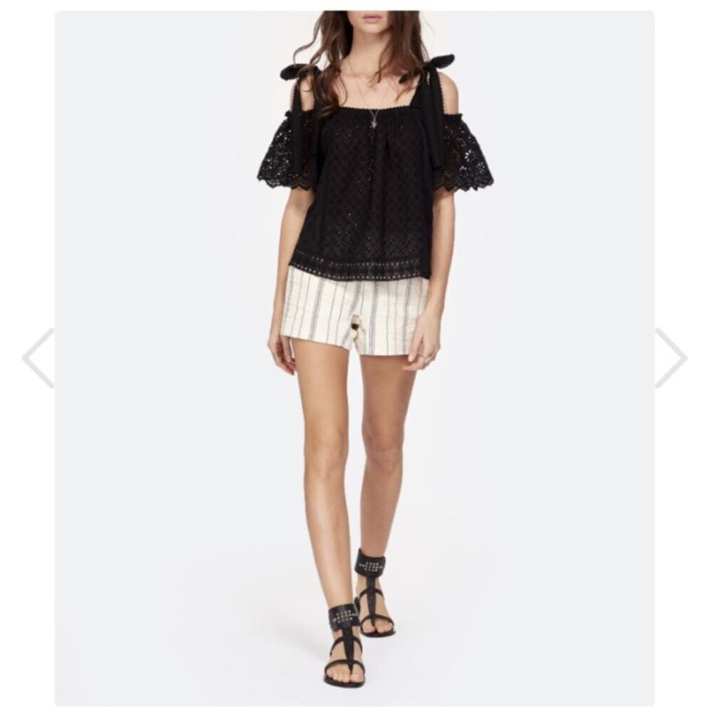 Ulla Johnson Blythe Eyelet Cold Shoulder Top